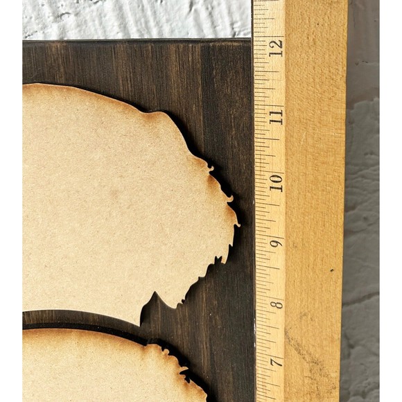 Woof Dog Silhouette Wood Wall Plaque/Sign with Hook Leash & Collar Holder Cute! - Picture 3 of 5